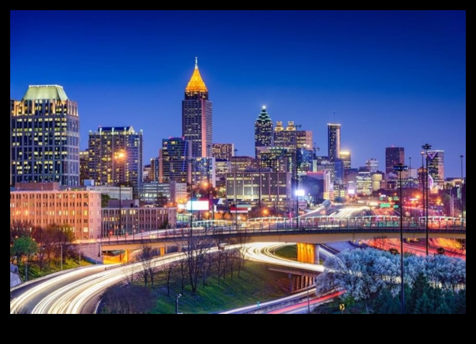 Pilsētas ainavas apgaismotas: arhitektūras fotogrāfija tās virsotnē