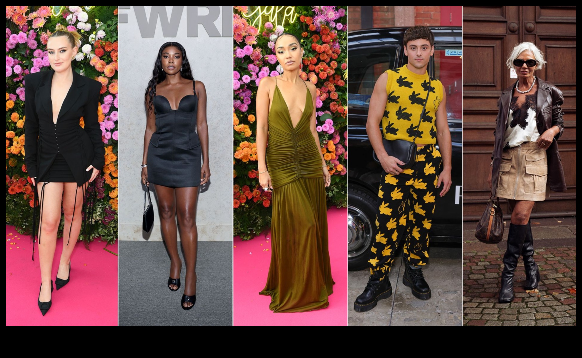 Pārpilnība: slavenību tērpi izrādes apstāšanās stilam